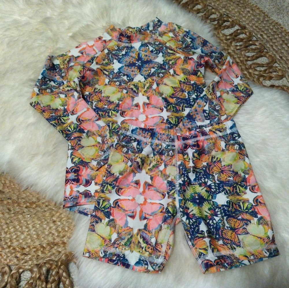 Sun Pop life long sleeve rash guard shirt and matching Shorts NWOT size 4-6T
